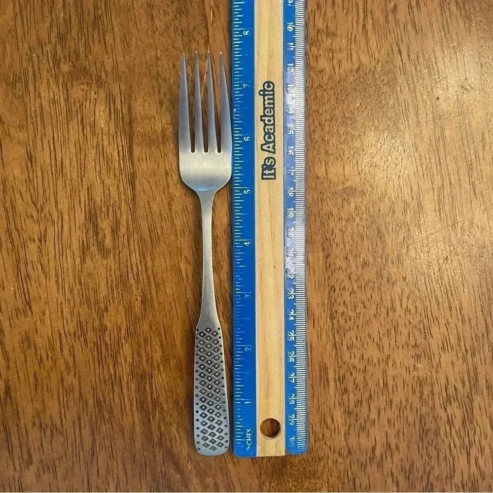 Vintage Bienville Orleans Stainless Steel‎ Dinner Fork Geometric Pattern Japan